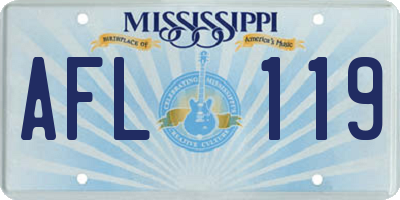 MS license plate AFL119