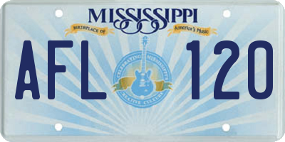 MS license plate AFL120