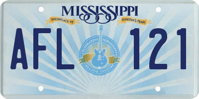 MS license plate AFL121