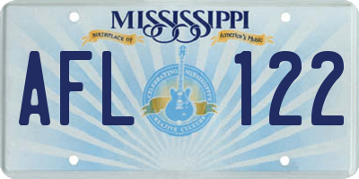 MS license plate AFL122