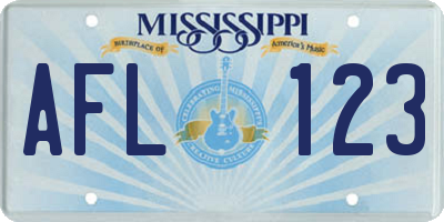 MS license plate AFL123