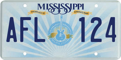 MS license plate AFL124