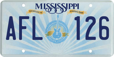 MS license plate AFL126