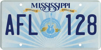 MS license plate AFL128