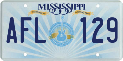 MS license plate AFL129