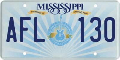 MS license plate AFL130
