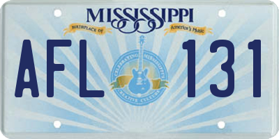 MS license plate AFL131