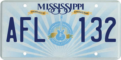 MS license plate AFL132
