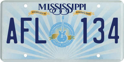 MS license plate AFL134