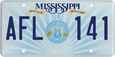 MS license plate AFL141