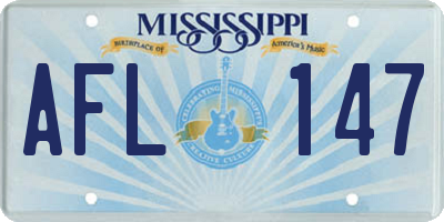 MS license plate AFL147