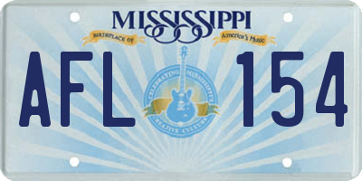 MS license plate AFL154