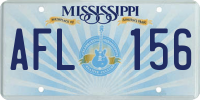 MS license plate AFL156