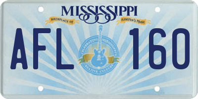 MS license plate AFL160