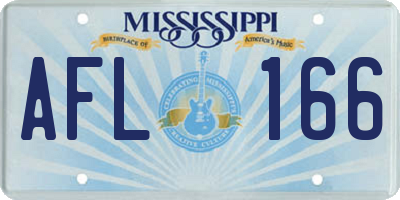 MS license plate AFL166
