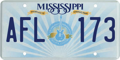 MS license plate AFL173