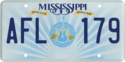 MS license plate AFL179