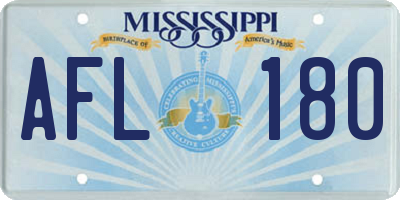 MS license plate AFL180