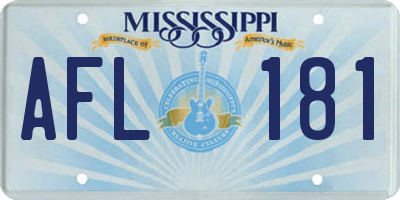 MS license plate AFL181