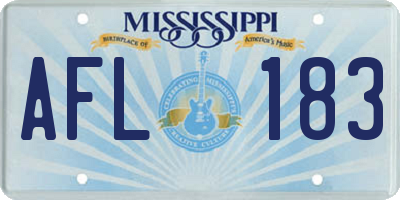 MS license plate AFL183