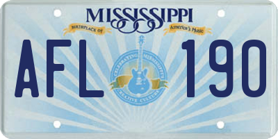 MS license plate AFL190