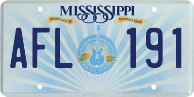 MS license plate AFL191