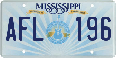 MS license plate AFL196