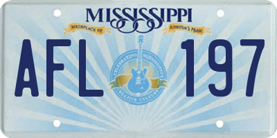MS license plate AFL197