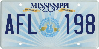 MS license plate AFL198