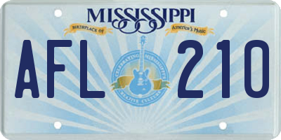MS license plate AFL210