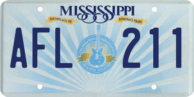 MS license plate AFL211