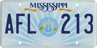 MS license plate AFL213