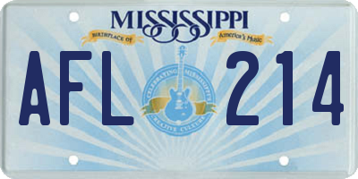 MS license plate AFL214