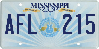 MS license plate AFL215