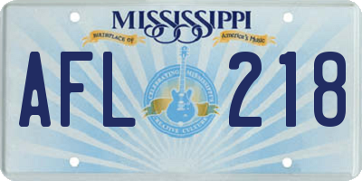 MS license plate AFL218
