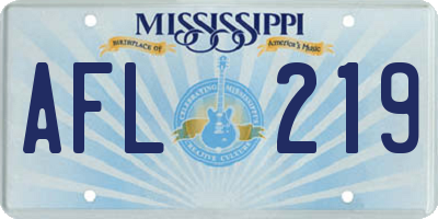 MS license plate AFL219