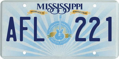 MS license plate AFL221