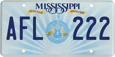 MS license plate AFL222
