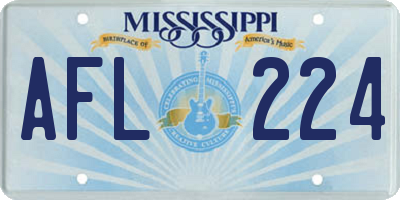 MS license plate AFL224