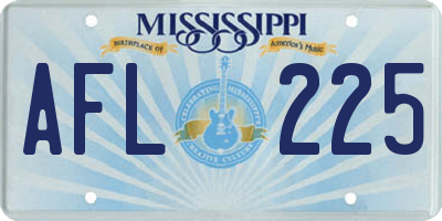 MS license plate AFL225