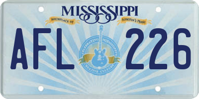 MS license plate AFL226