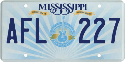 MS license plate AFL227