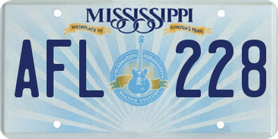 MS license plate AFL228