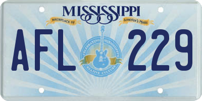 MS license plate AFL229