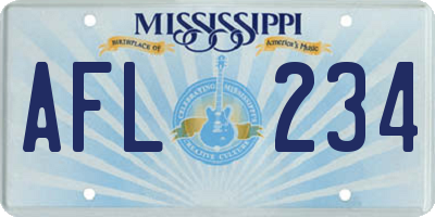 MS license plate AFL234