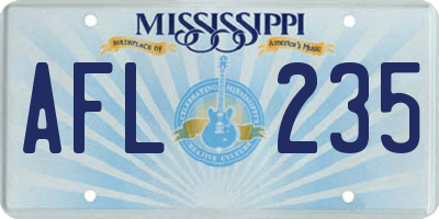 MS license plate AFL235