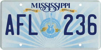 MS license plate AFL236