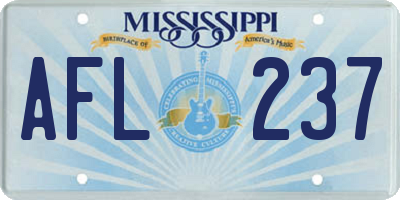MS license plate AFL237