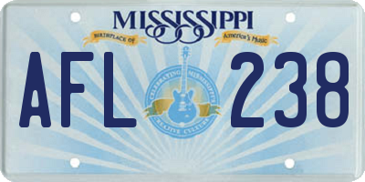 MS license plate AFL238