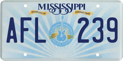 MS license plate AFL239